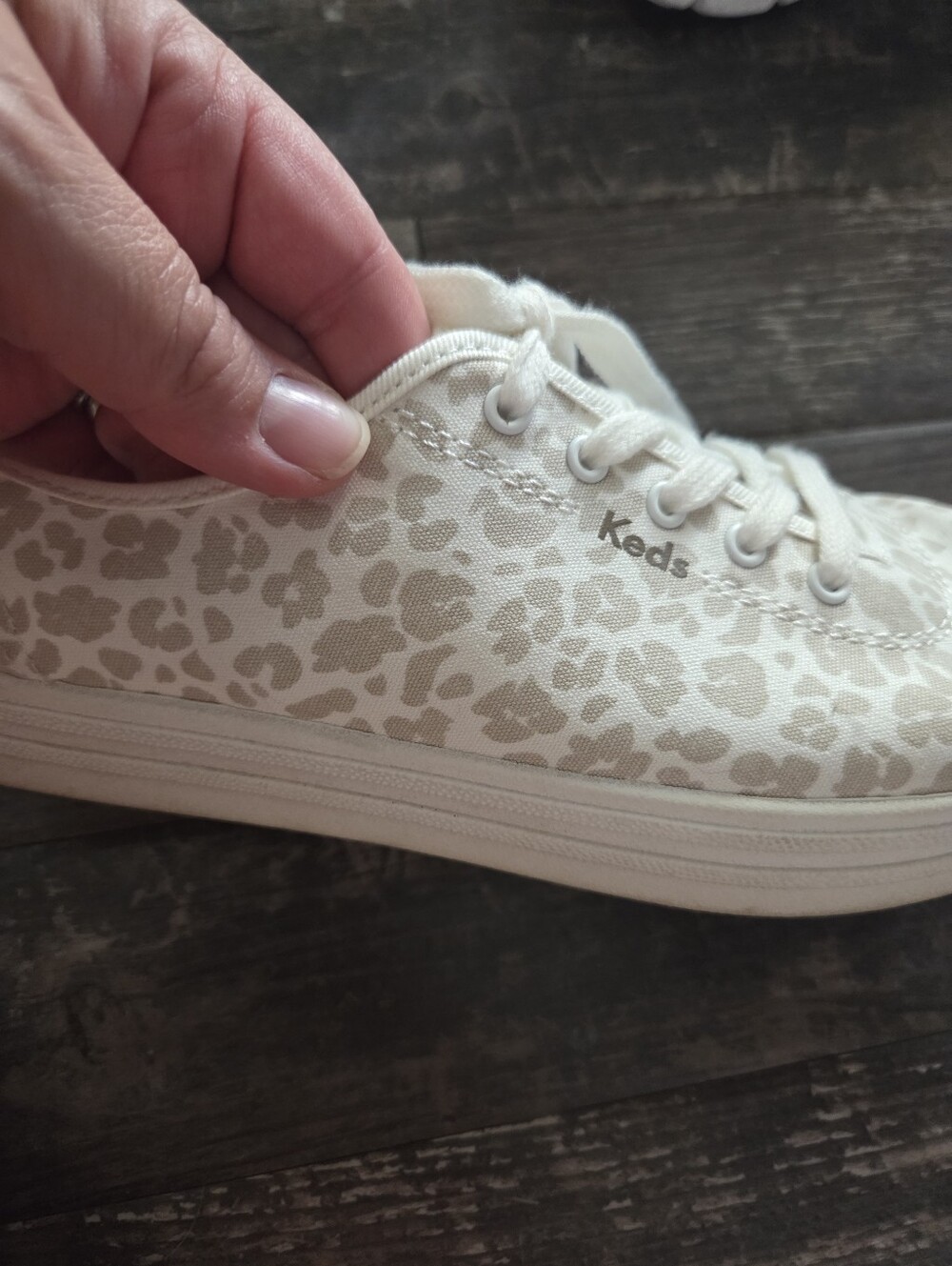 Keds Women's Cream Leopard-Print Lace-Up Sneakers - Picture 3 of 6
